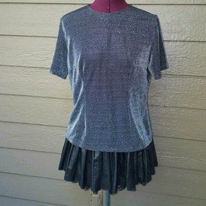 Vintage disco sparkle gray top Shirt